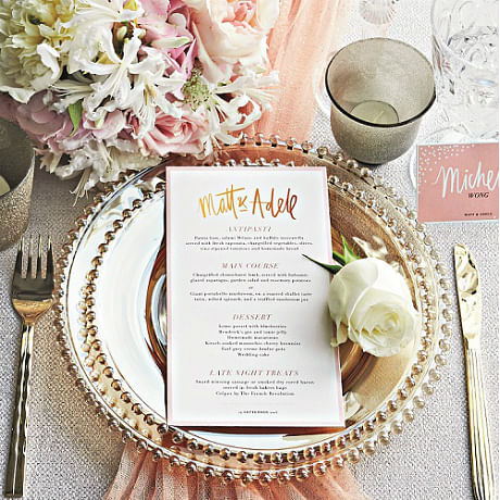 pink gold invites an