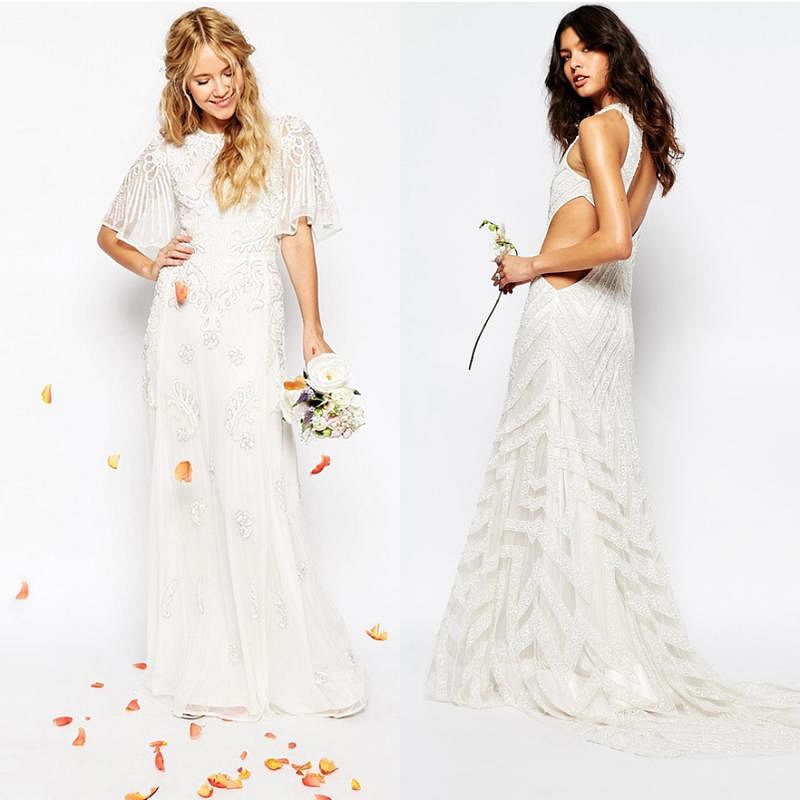 Asos edition embroidered hotsell flutter sleeve wedding dress