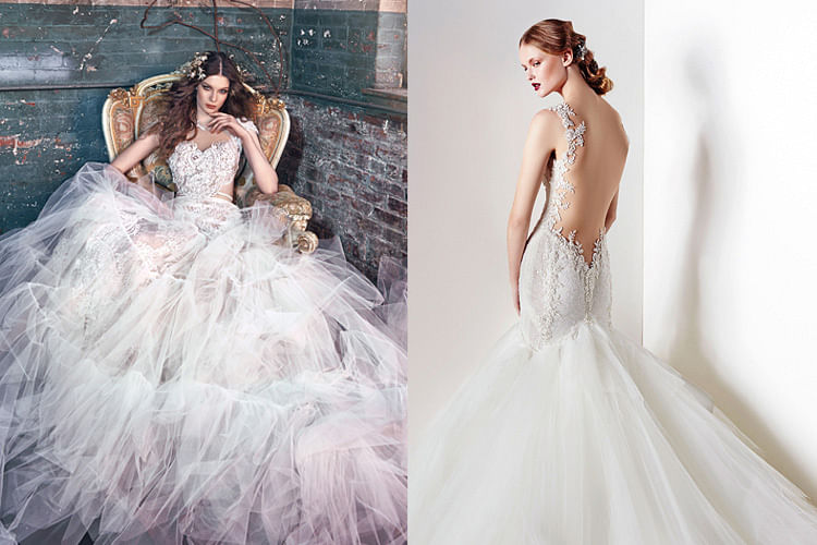 Timeless Wedding Dresses To Lookout : Long-Sleeved Crystals Scattered All  Over