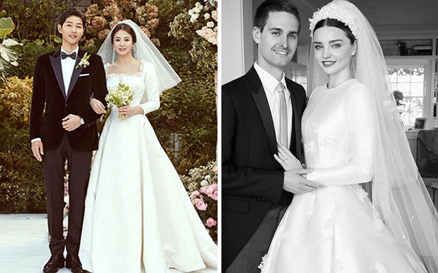 Miranda Kerrs Grace Kelly inspired Dior wedding gown  Wedding dress  train Poofy wedding dress Chapel train wedding dress