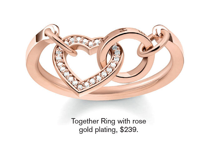 Together Ring with rose gold plating, $239.