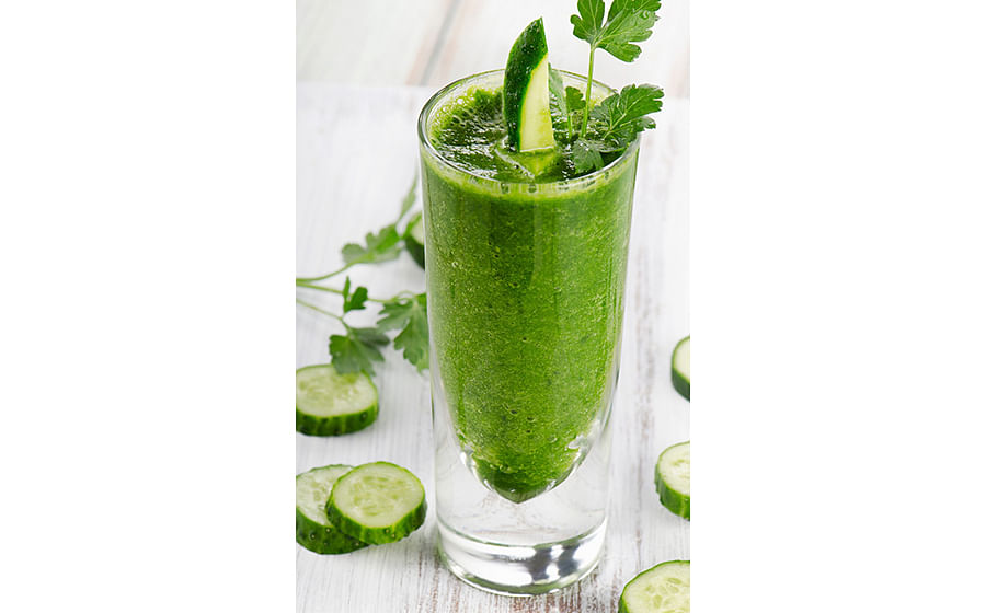 cucumber, kale and pear
