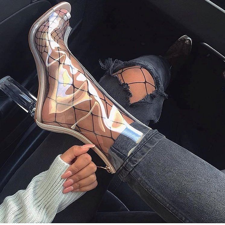 Plastic sale heels trend