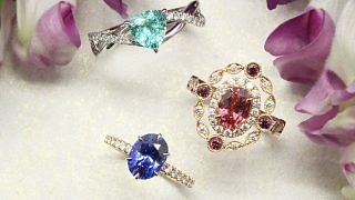 Customise your own engagement ring with a gorgeous coloured gem