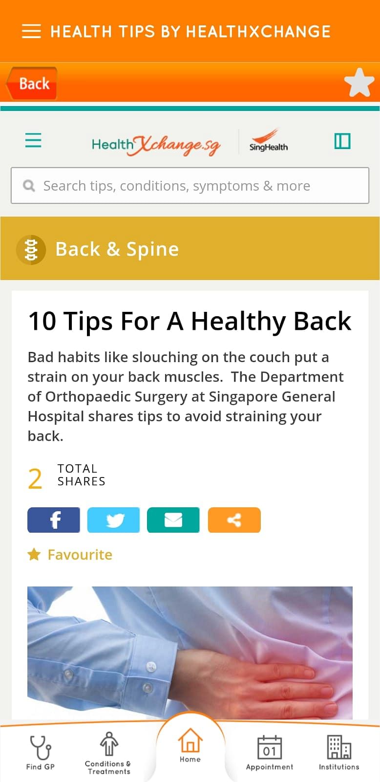 health tips singhealth health buddy app