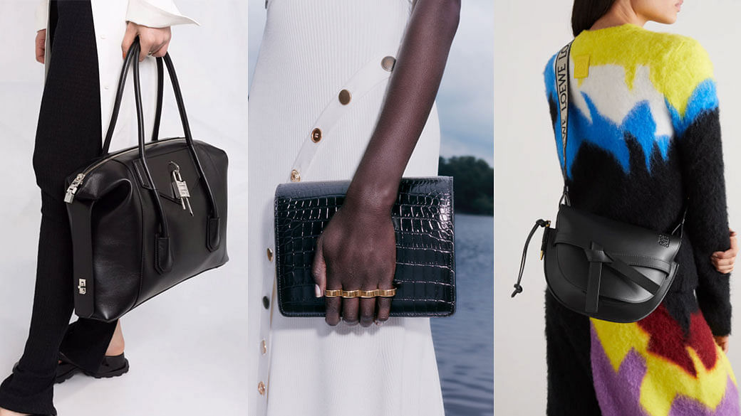 EZOLY Large Black Leather Double Zip Handbag Shoulder Bag Ladies Designer Casual Handbags For Work 