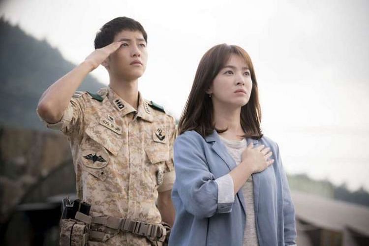 The celebrity couple met while filming the 2016 hit drama series Descendants Of The Sun. PHOTO: STARHUB