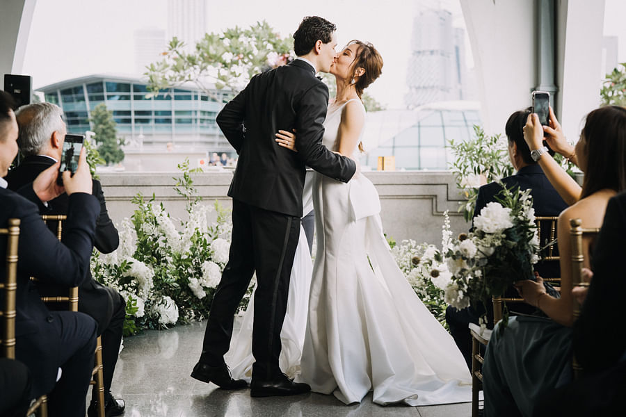 Style influencer Beatrice and Dean s jazzy black tie wedding at