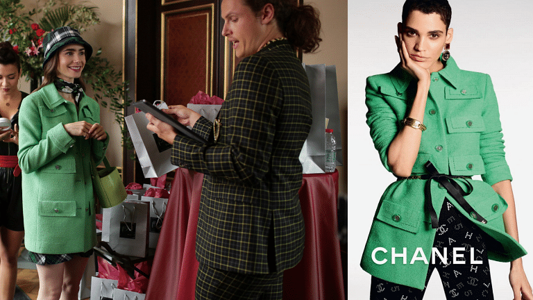 Emily In Paris Lily Collins Chanel Green Jacket