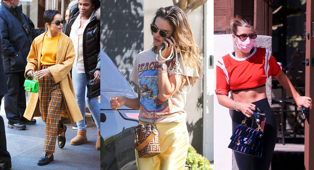 Celebs Visit Craig's Or Attend VS Fittings with Bags from Fendi