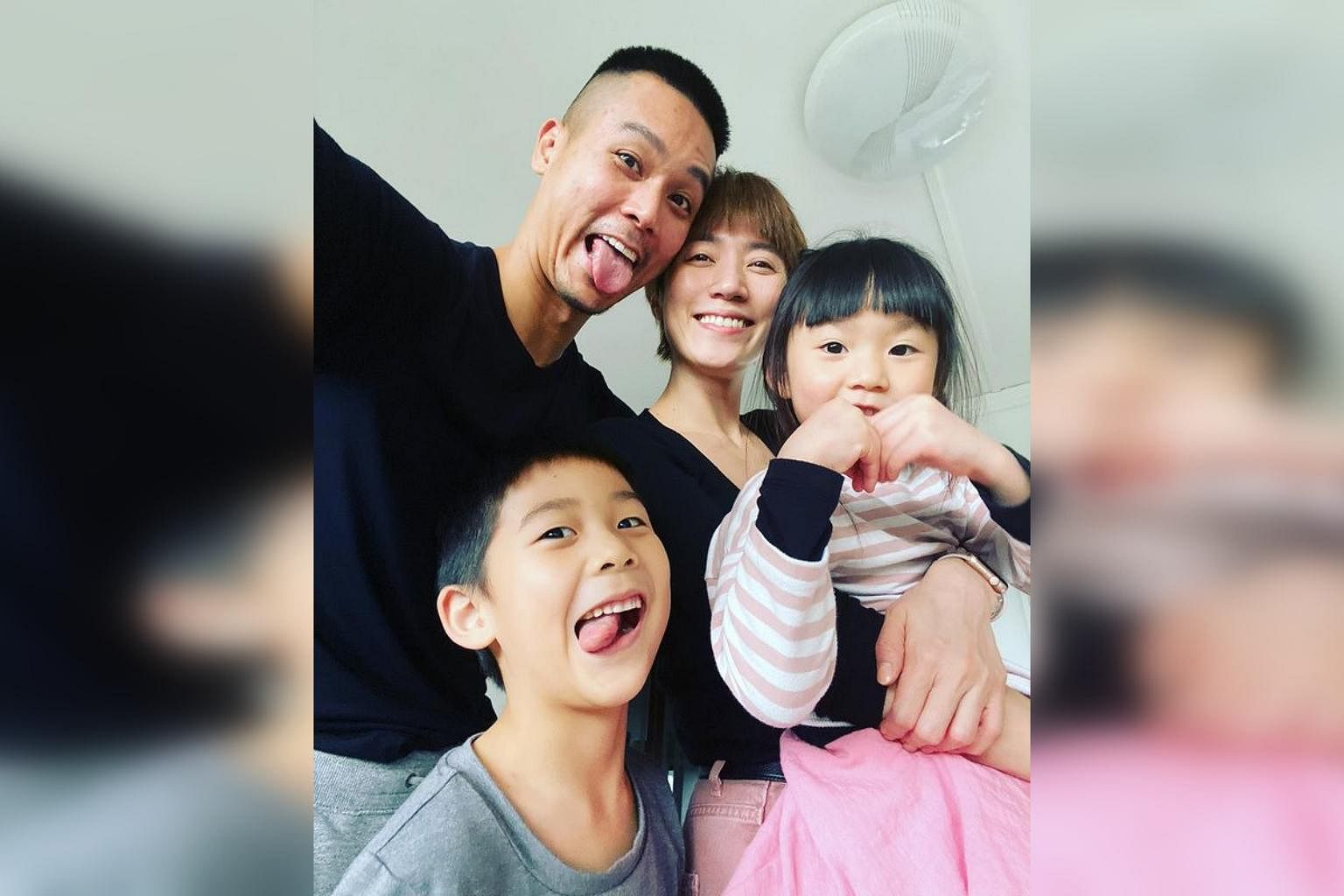 Andie Chen, his wife Kate Pang and their children.