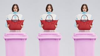Longchamp goes for recycled nylon.