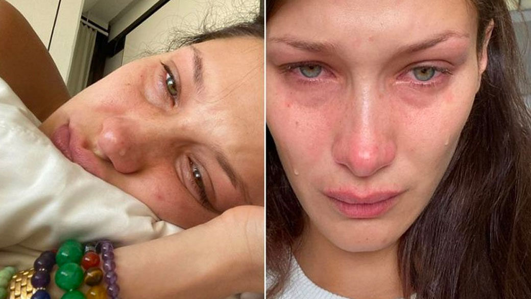 Bella Hadid shared several photos of herself crying on Instagram.