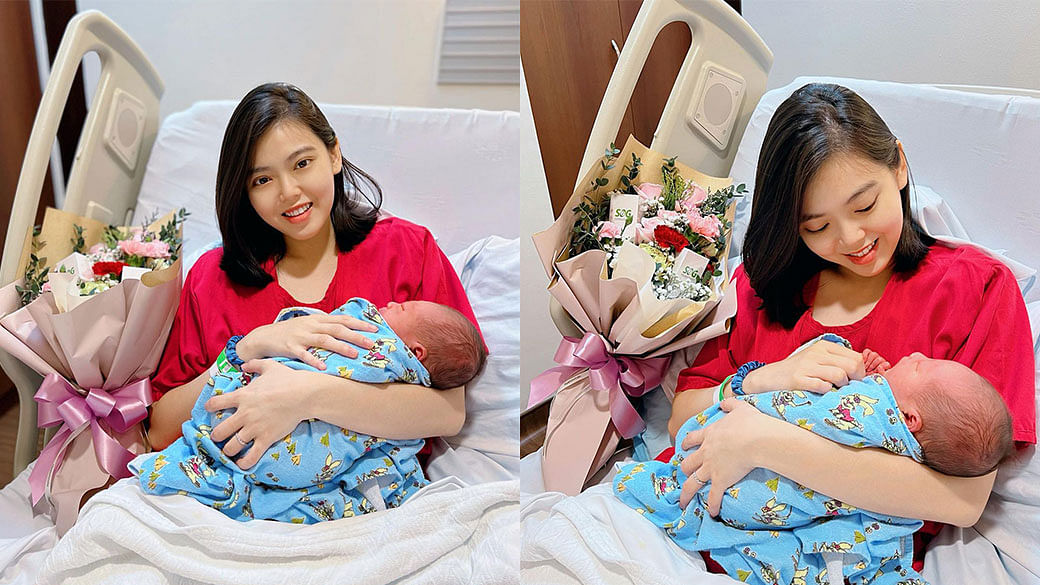Local actress Kimberly Chia gives birth to a baby boy