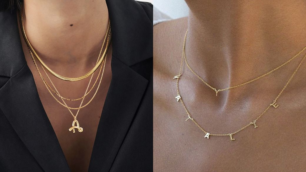 Dainty Monogram Necklace - M in Gold | Altar'd State