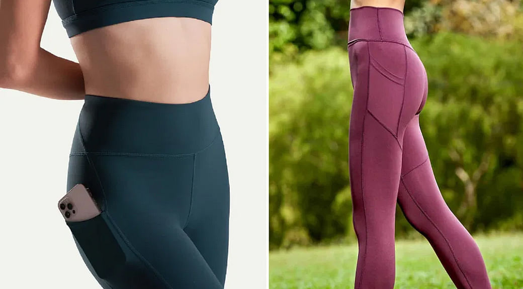 Purple Gym Leggings with Pockets, Squat Proof
