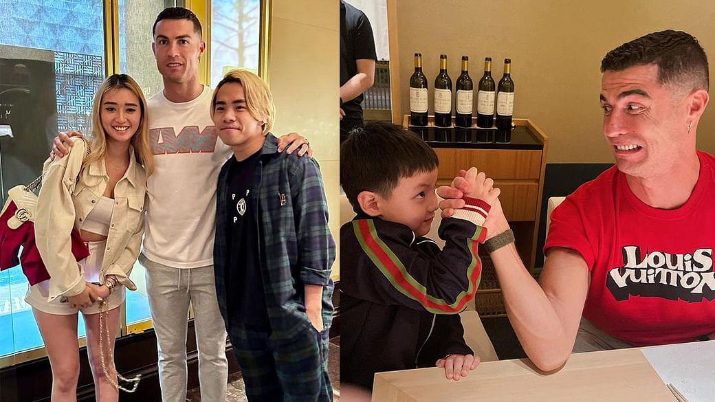 Cristiano Ronaldo hangs out with YouTuber JianHao Tan & Kim Lim's son Kyden in Singapore - Her World Singapore