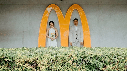 This couple held a unique wedding at Mcdonald's West Coast Park