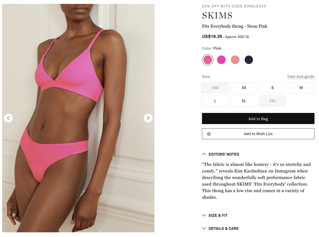 SKIMS Fits Everybody thong - Neon Pink