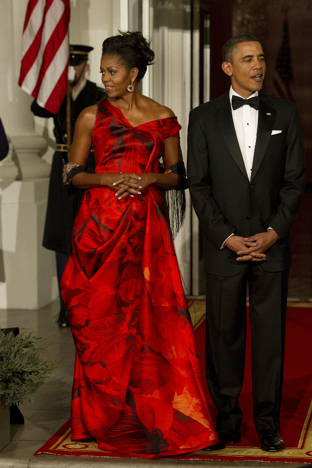 Best of Michelle Obama's state dinner dresses rated - from Brandon Maxwell  to Naeem Khan - Mirror Online
