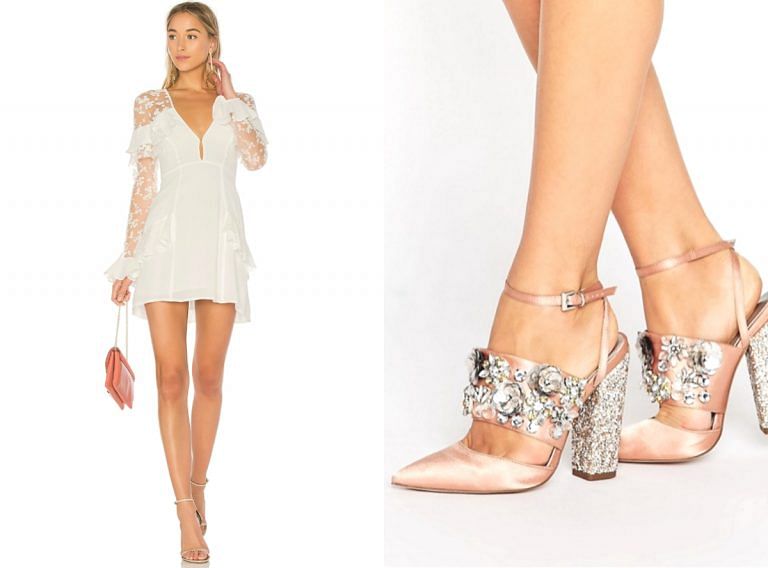 Asos papaya bridal top embellished heels