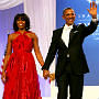 Michelle Obama radiant in red