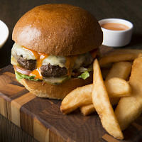 BSK burger Monterey Jack cheese spicy sriracha mayo.jpg