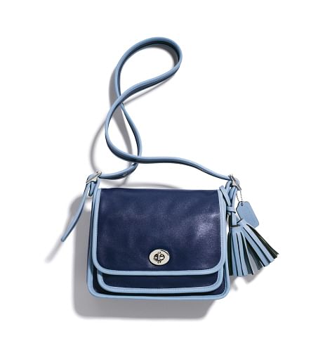 Coach Legacy Penny Navy Perforated Leather Crossbody Bag