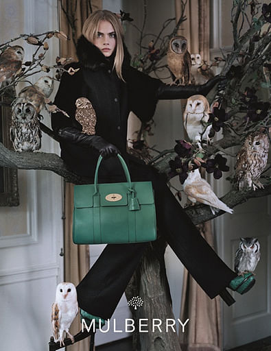 Cara Delevingne makes furry friends in Mulberry Autumn-Winter 2013