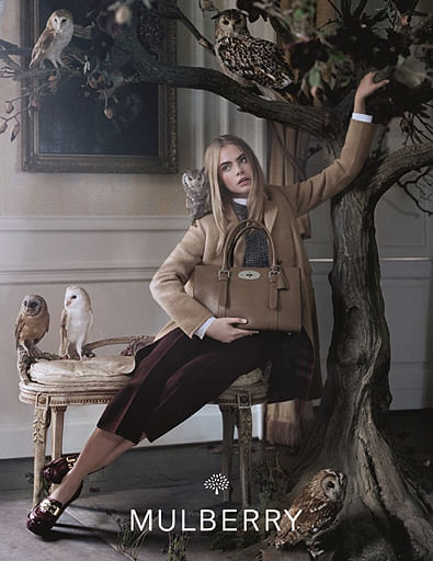 Cara Delevingne makes furry friends in Mulberry Autumn-Winter 2013