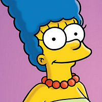 Marge Simpson on her batty blue beehive  the secret to eternal youth! T.png