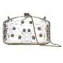 Embellished clutch with crystalised studs, $5,120, Valentino