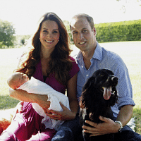 First family picture of the Duke and Duchess of Cambridge and Prince George