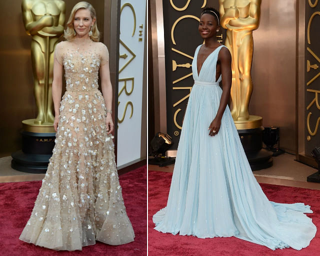 Lupita Nyong'o and Cate Blanchett at Oscars 2014