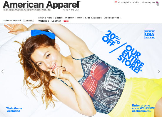 American Apparel opens Singapore e-store