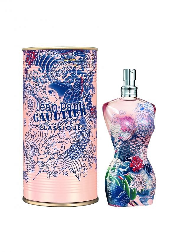 Jean Paul Gaultier summer scent bottles inspired by Asian tattoo art