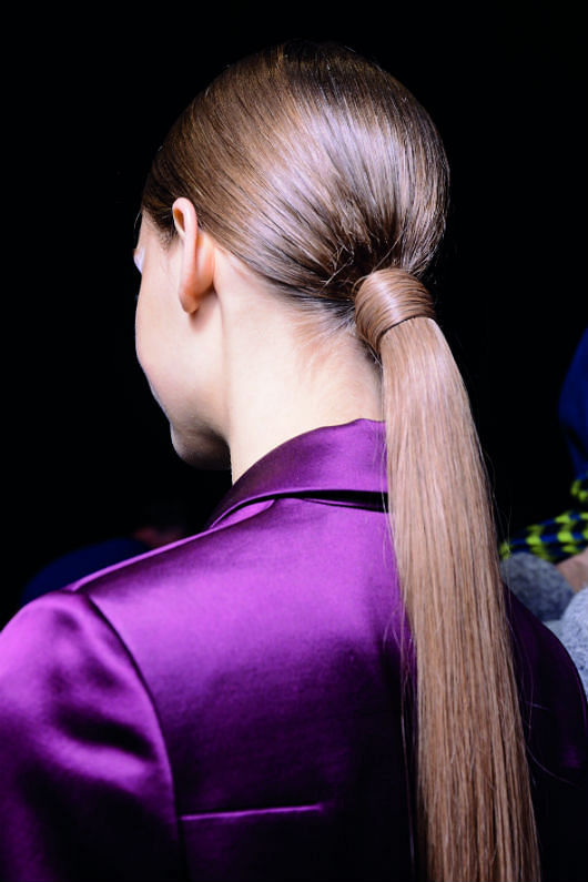 hair, ponytail, ways to tie a ponytail, high fashion, beauty, beauty products, hair products, shine, volume, model, new york fashion week