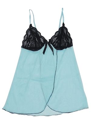 Two-toned lace & mesh babydoll, $21.90, Charm Element