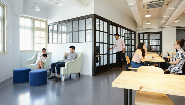 Singapore co-working spaces rental office networking startup business THE HIVE