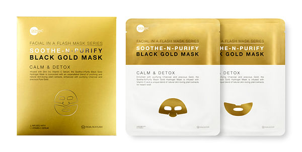 skin inc facial in a flash mask series - black gold calm detox mask singapore