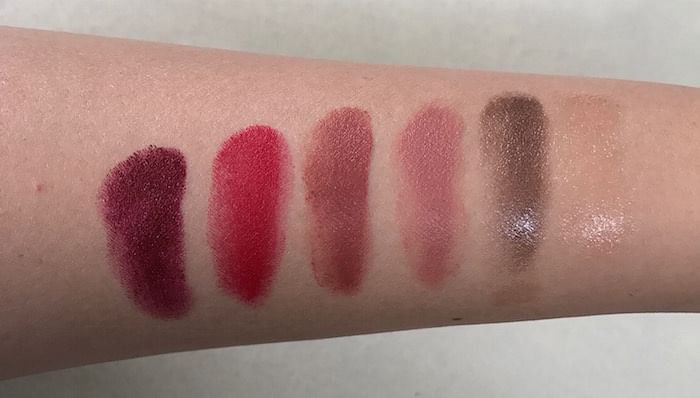 Urban Decay Junkie Vice Lipstick swatches top row