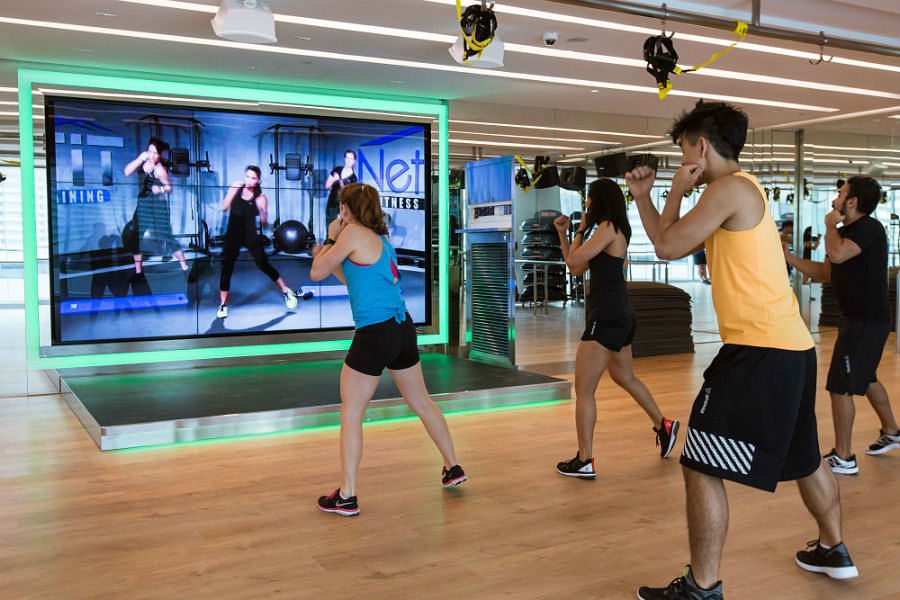 fitness class at pure fitness ocean financial centre